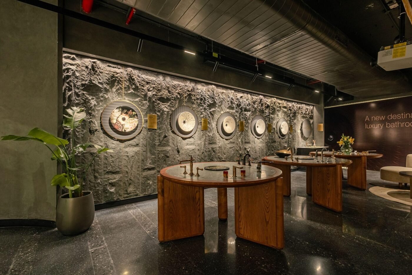 Kohler Experience Centre circular display wall