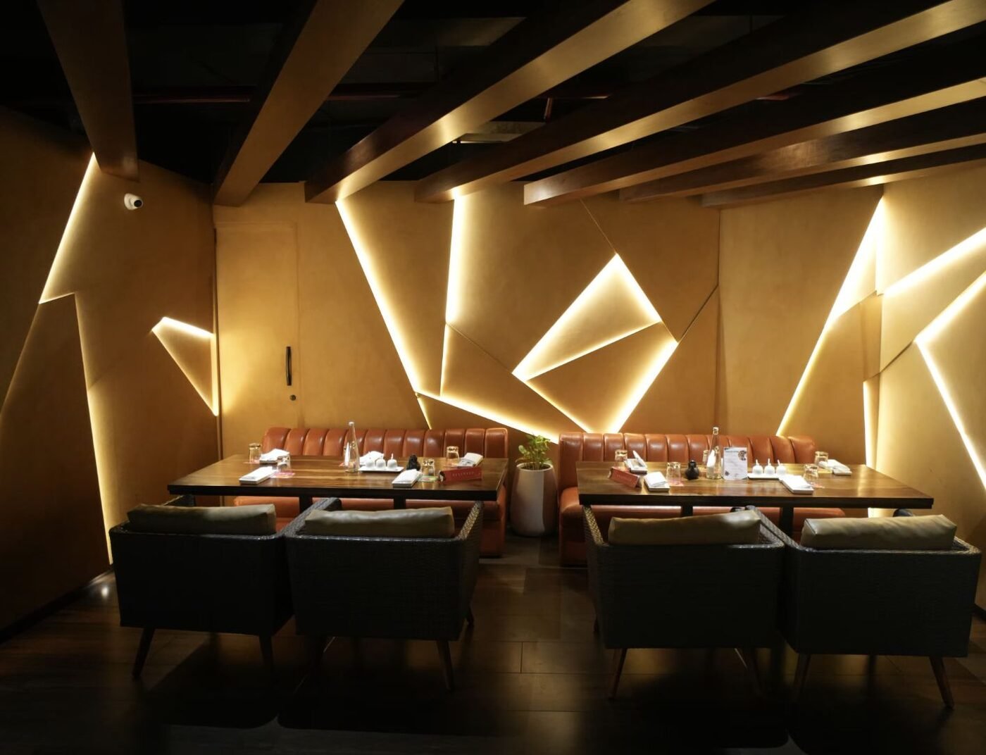 Papaya restaurant booth seating