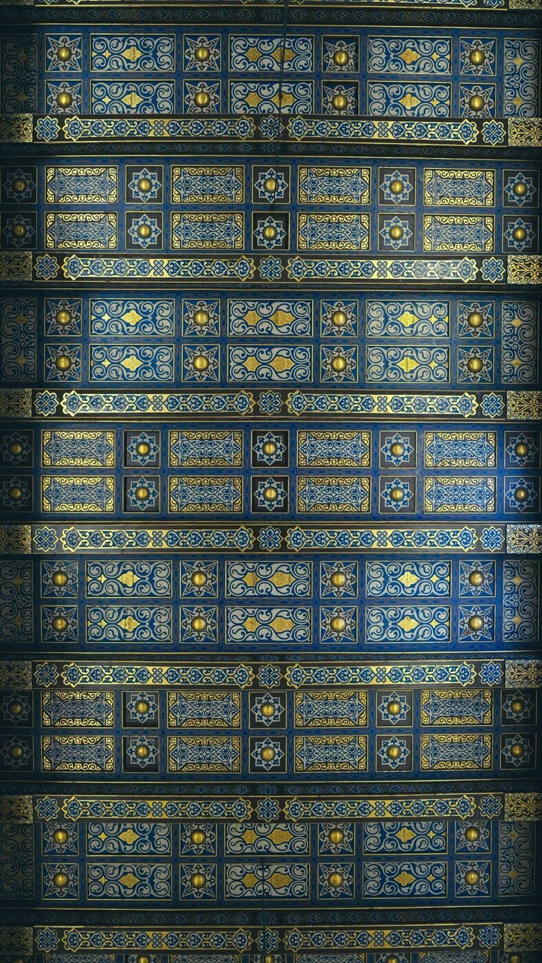 Detailed patterned ceiling representing design and build craftsmanship