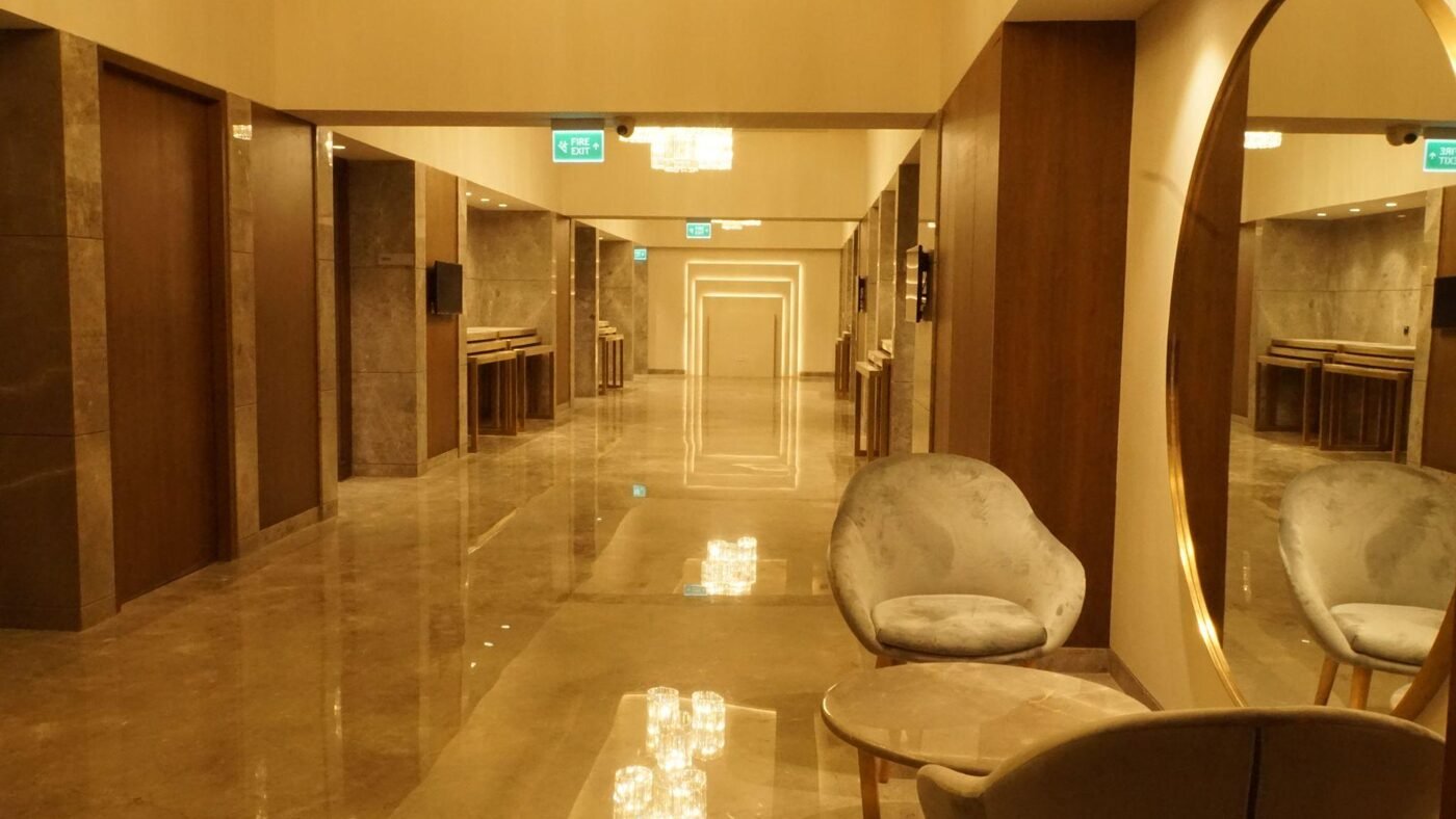 Taj Vivanta illuminated hallway